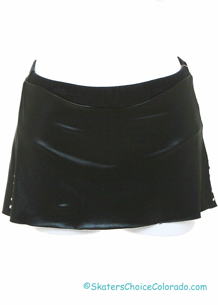 Consignment Custom Leather Look Skirt Slits Crystals Child 8-10 - Click Image to Close