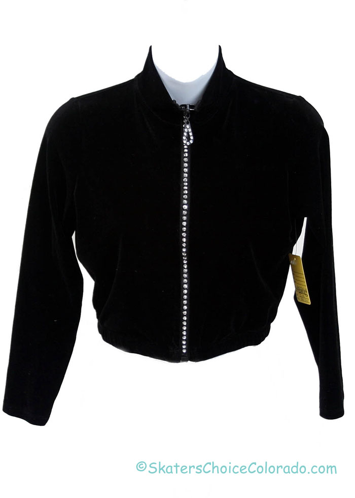 Consignment Rebel Mondor Black Velvet Jacket Swarovski Child M - Click Image to Close
