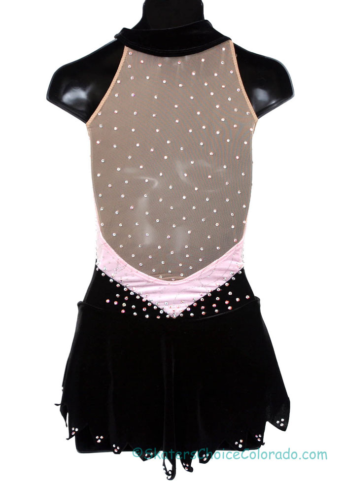Consignment Sharene Black Pink Glitter Velvet Bodice Child L - Click Image to Close