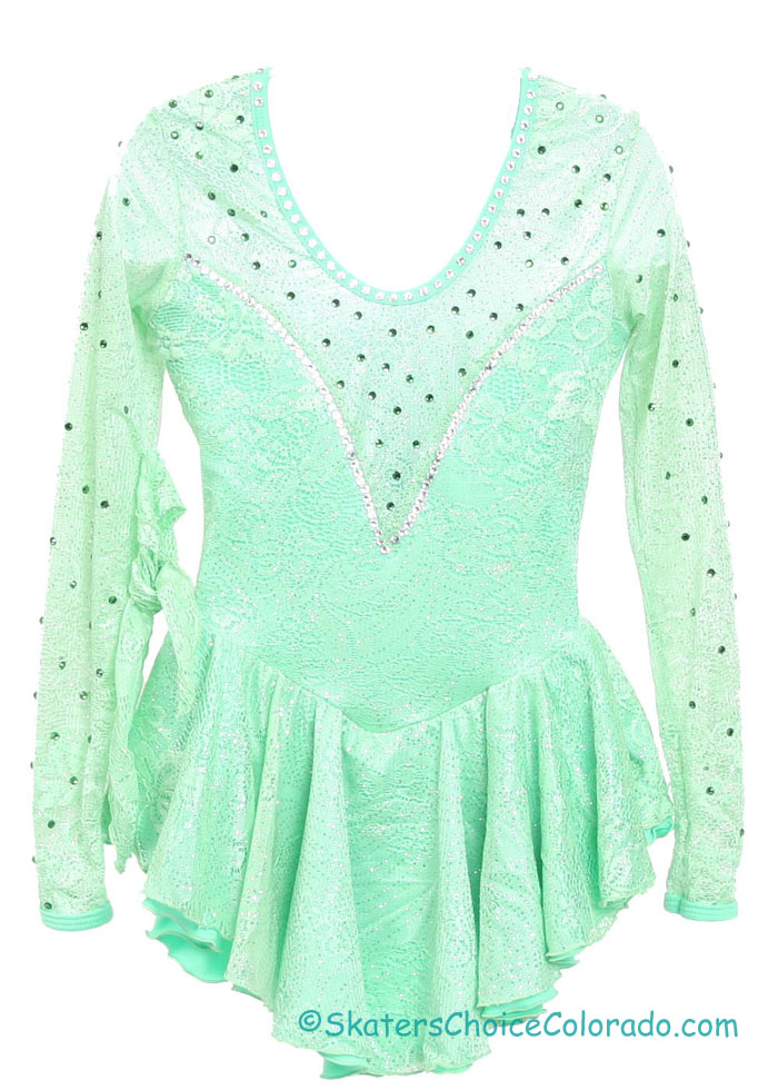 Consignment Jerry's Lime Green Lace LS Swarovski Chile 6-8 - Click Image to Close