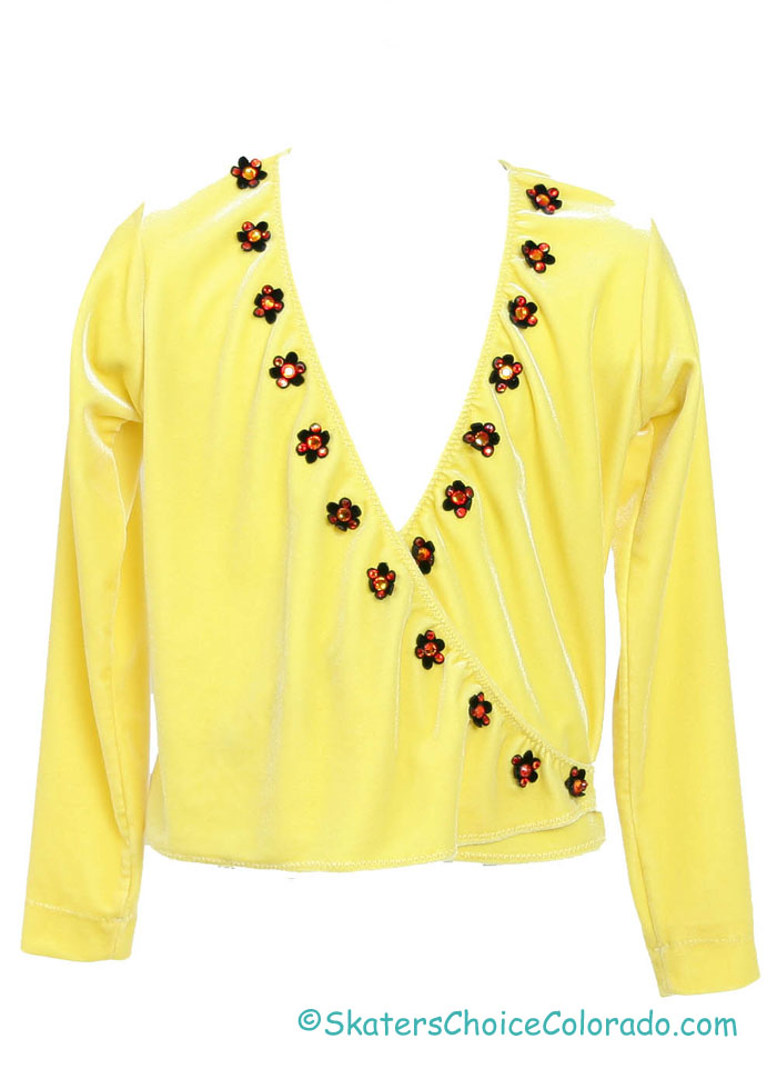 Consignment Custom 2 Piece Yellow Velvet LS Black Floral Child 8 - Click Image to Close