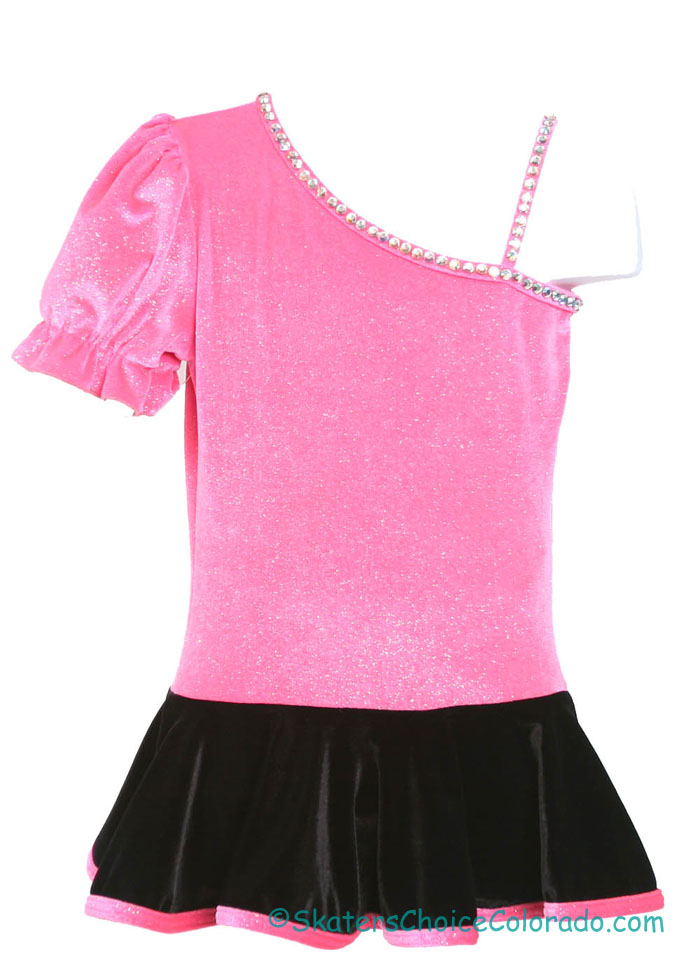 Consignment Mack & Lou One Sleeve Pink Twinkle Velvet Child 6x-7 - Click Image to Close
