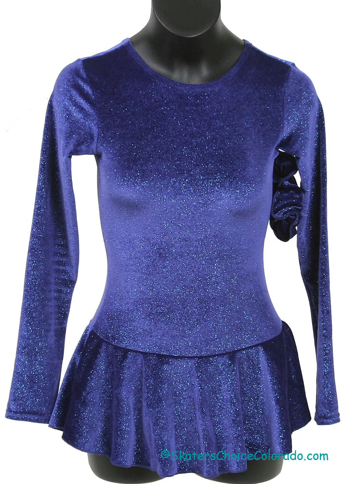 Consignment Mondor Blue Twinkle Velvet LS Scrunchie Child 12-14 - Click Image to Close