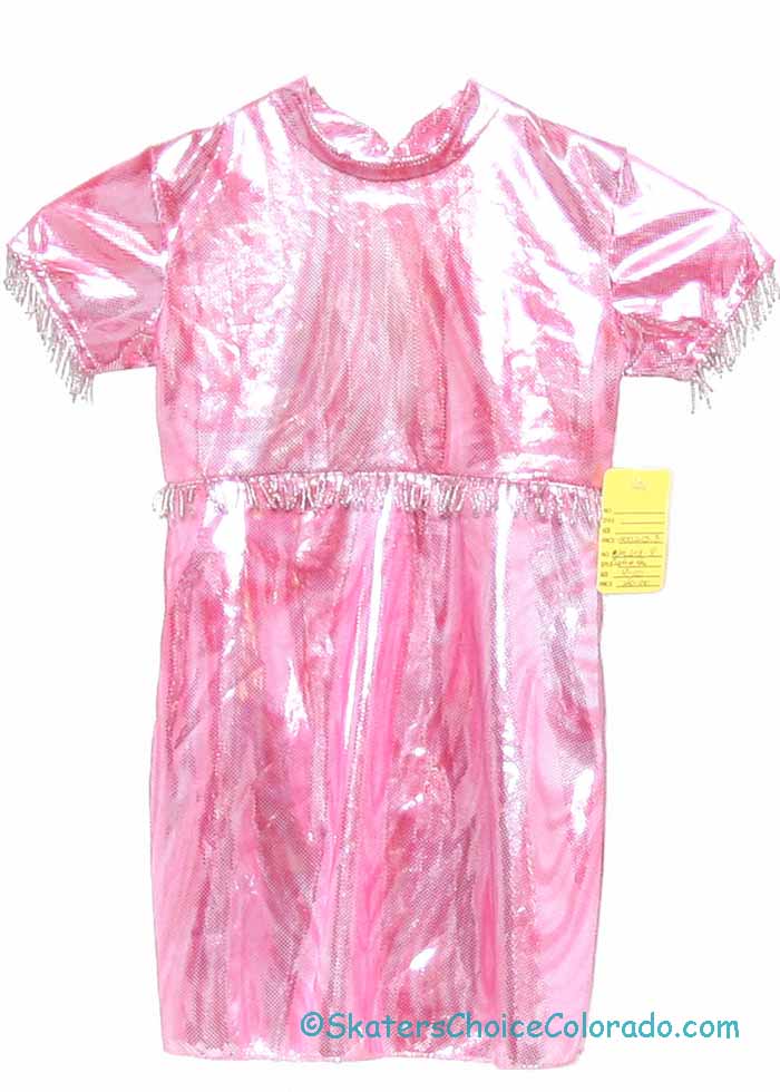 Consignment Custom Pink Metallic Beaded Sleeve Waist Child 8 - Click Image to Close