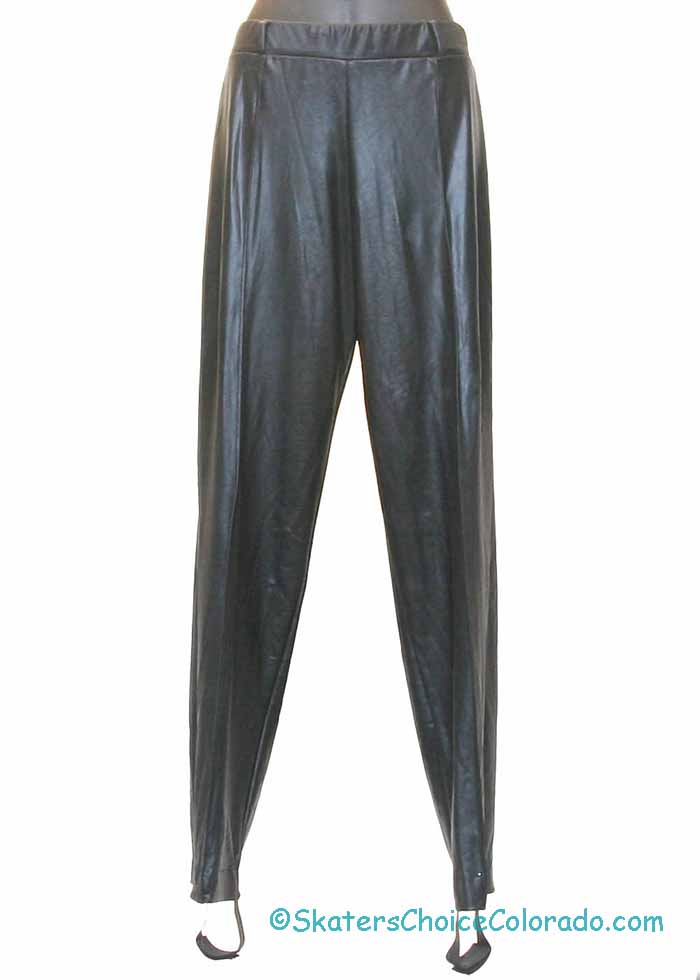 Consignment Mens Skating Pant Black Leather Look Lycra 26" Waist - Click Image to Close