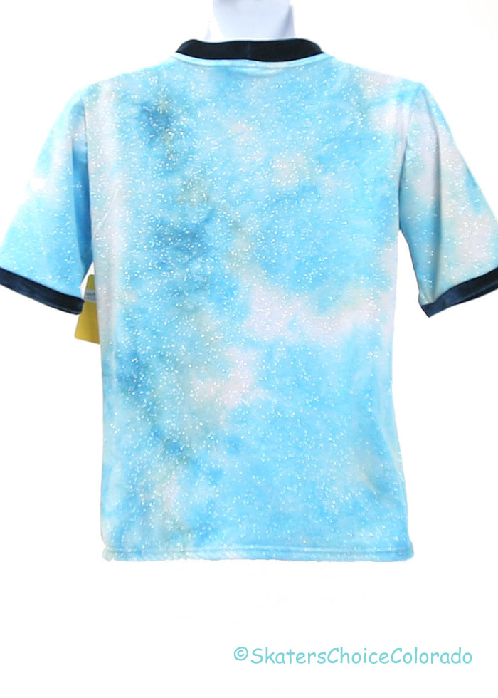 Consignment Custom Shirt Blue Cloud Twinkle Velvet Child 12-14 - Click Image to Close