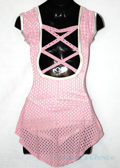 Consignment Custom Pink & Silver Lycra Zipper Front Child 10-12 - Click Image to Close