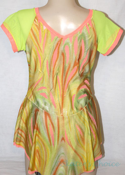 Consignment Yellow & Orange Sleeve Tie Dye Dress Child 12-14 - Click Image to Close