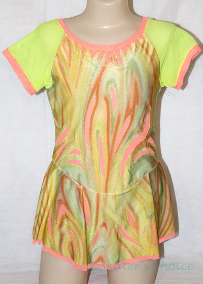 Consignment Yellow & Orange Sleeve Tie Dye Dress Child 12-14 - Click Image to Close