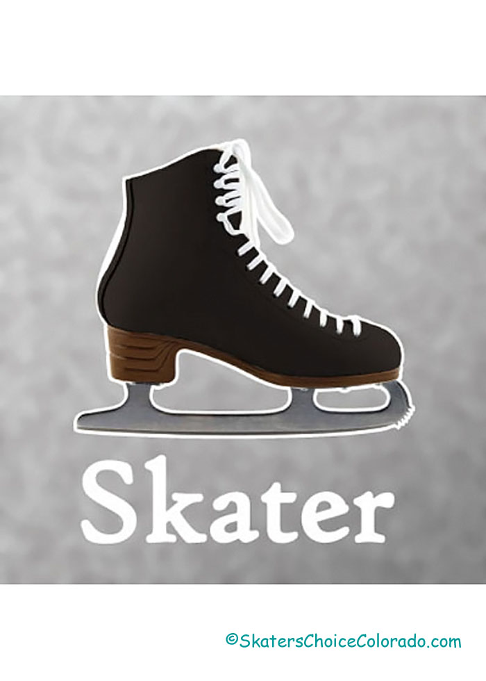 Decal Black Skate With "Skater" Underneath 5"x4.5" On Backorder - Click Image to Close
