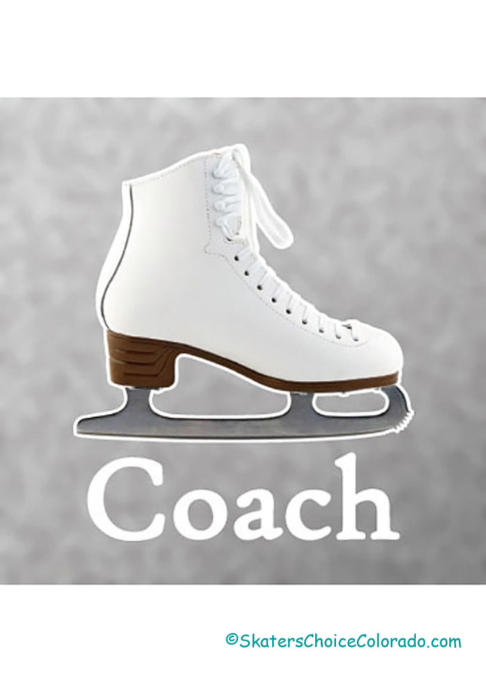 Decal White Skate With "Coach" Underneath 5"x4.5" - Click Image to Close