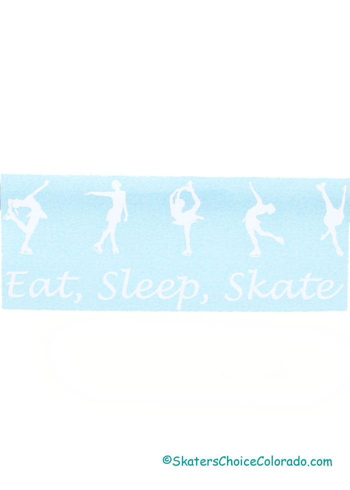 Decal #7 5 Skater Poses White "Eat, Sleep, Skate" Under 8"x3" - Click Image to Close