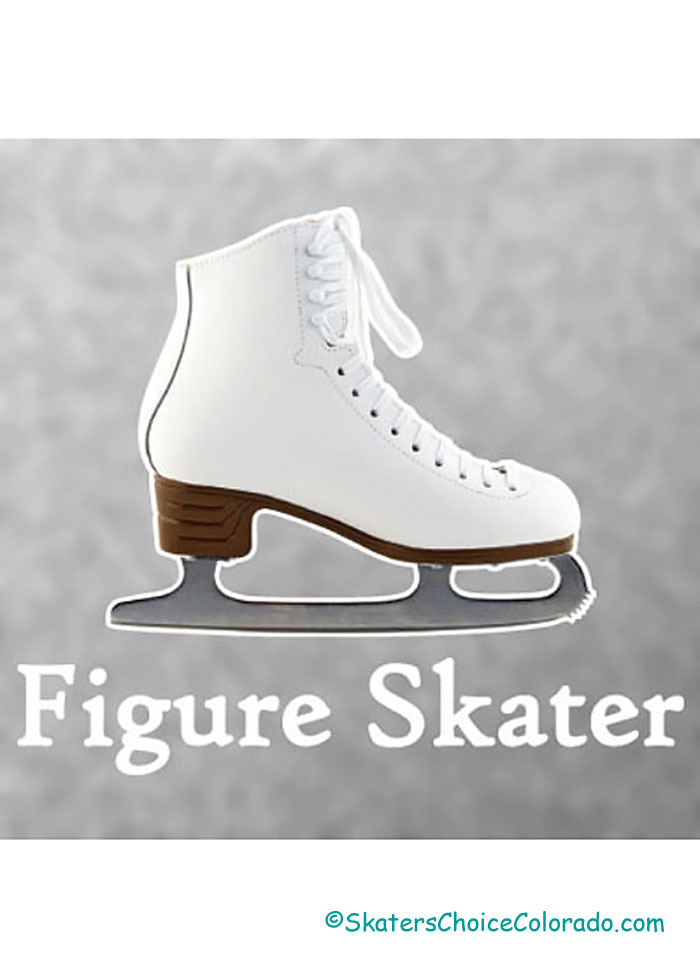 Decal White Skate With "Figure Skater" Underneath 4.5"x5.5" - Click Image to Close