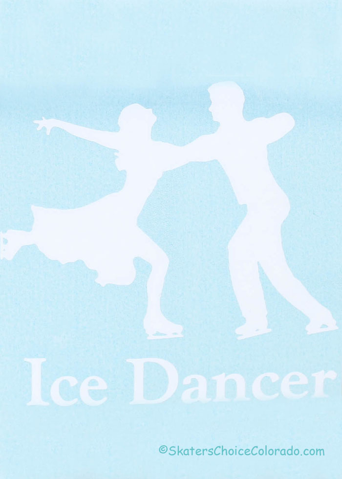 Decal #8 Ice Dance Pairs White "Ice Dancer" Underneath 5.75"x5.5 - Click Image to Close