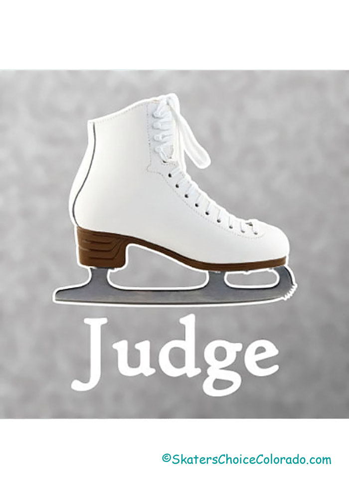 Decal White Skate With "Judge" Underneath 5.25"x4.5" - Click Image to Close