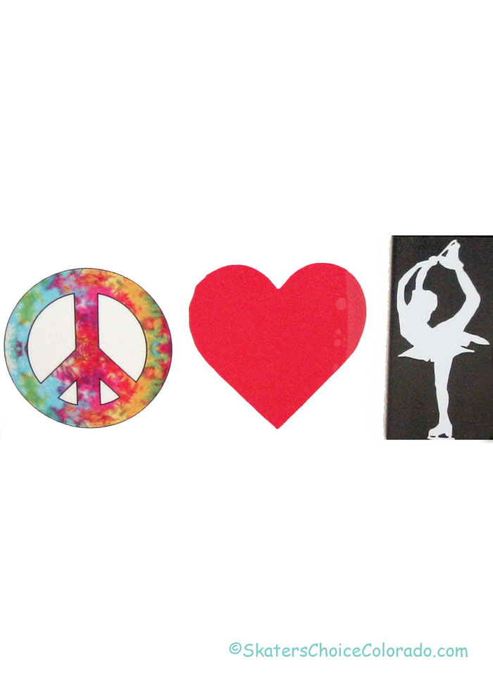 Decal Peace Sign, Heart, Bielman Pose White #10 Decal 8"x3" - Click Image to Close