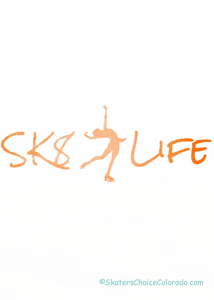 Ice Skater Vinyl Window Decal Orange "SK8 Life" Female Layback - Click Image to Close