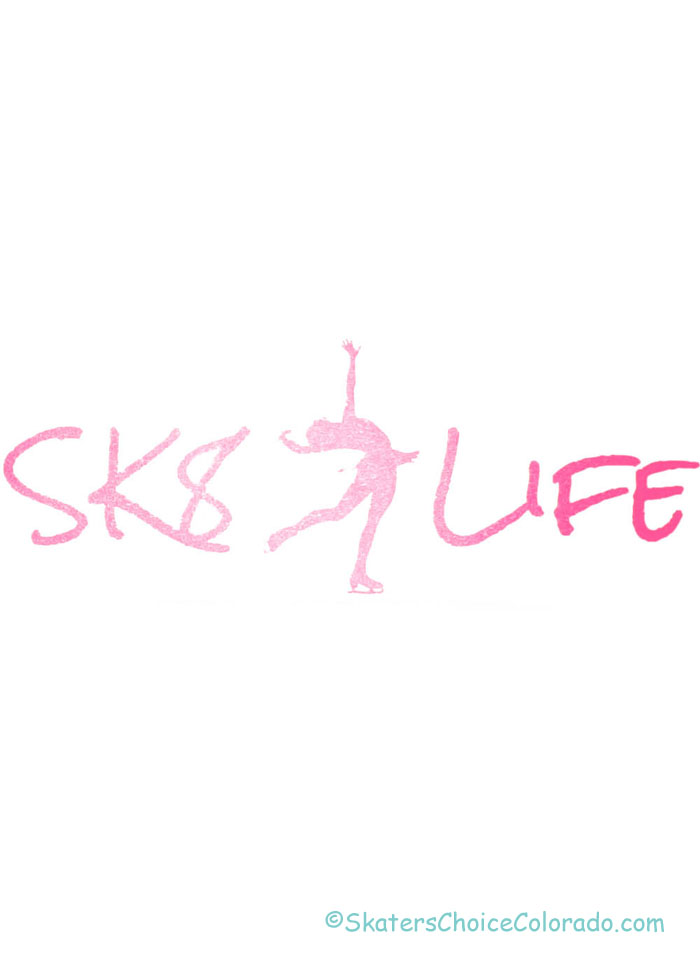 Ice Skater Vinyl Window Decal Pink "SK8 Life" Female Layback - Click Image to Close