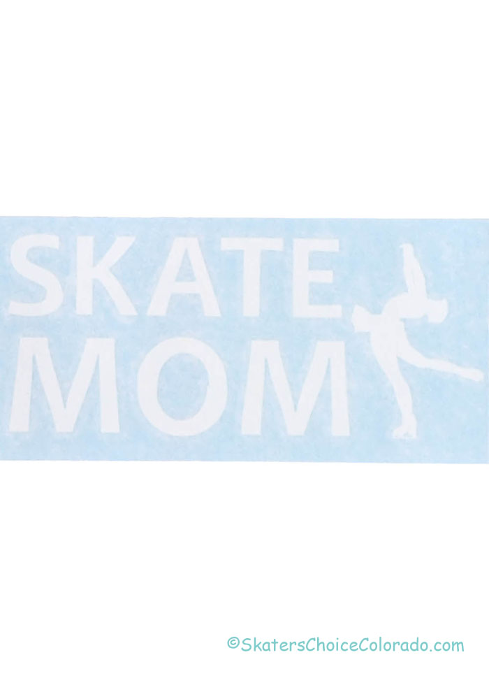 Decal Window Vinyl "Skate Mom" Layback Skater White - Click Image to Close