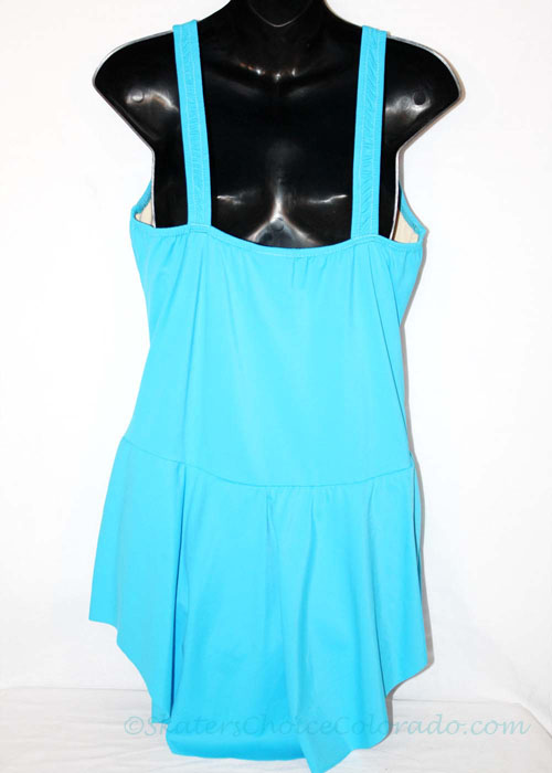 Custom Teal V Neck Dress Ruching Adult XL - Click Image to Close