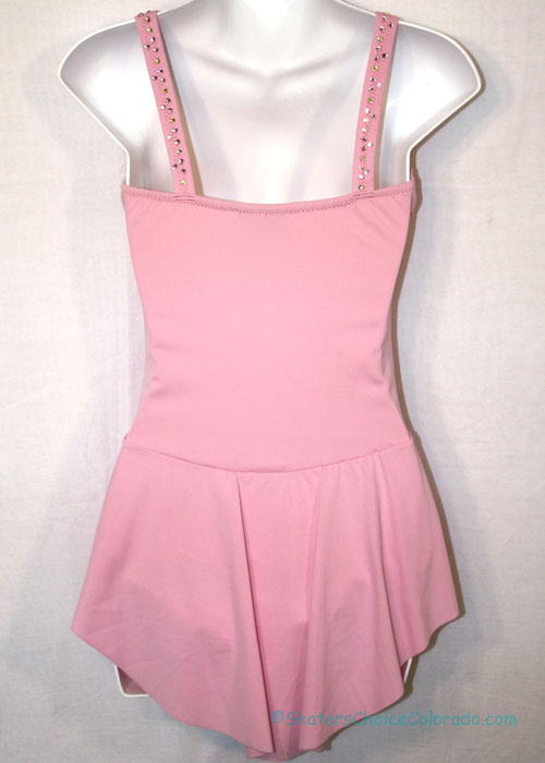 Custom Light Pink Lycra Sleeveless With Crystals Dress Adult M - Click Image to Close