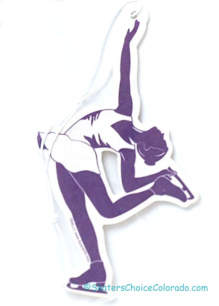 Air Freshener Figure Skater Purple Vanilla Scent Car or Locker - Click Image to Close