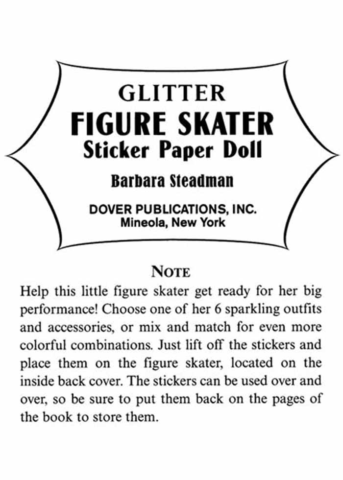 Glitter Figure Skater Sticker Paper Doll - Click Image to Close