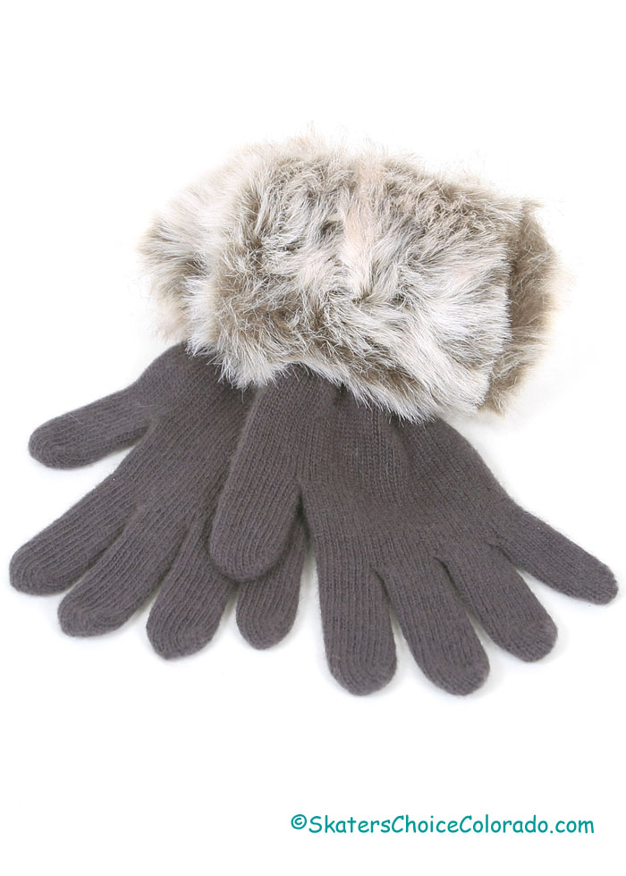 Faux-Fur Cuff Gloves Arctic Ermine For Women - Click Image to Close