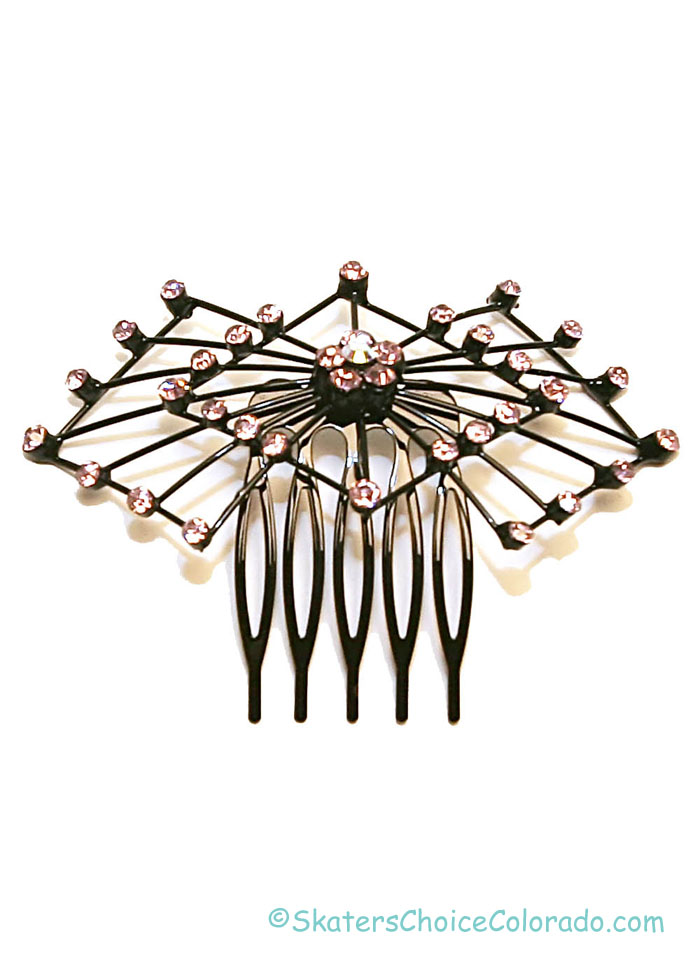 Hair Comb W Rhinestones Black Style A - Click Image to Close