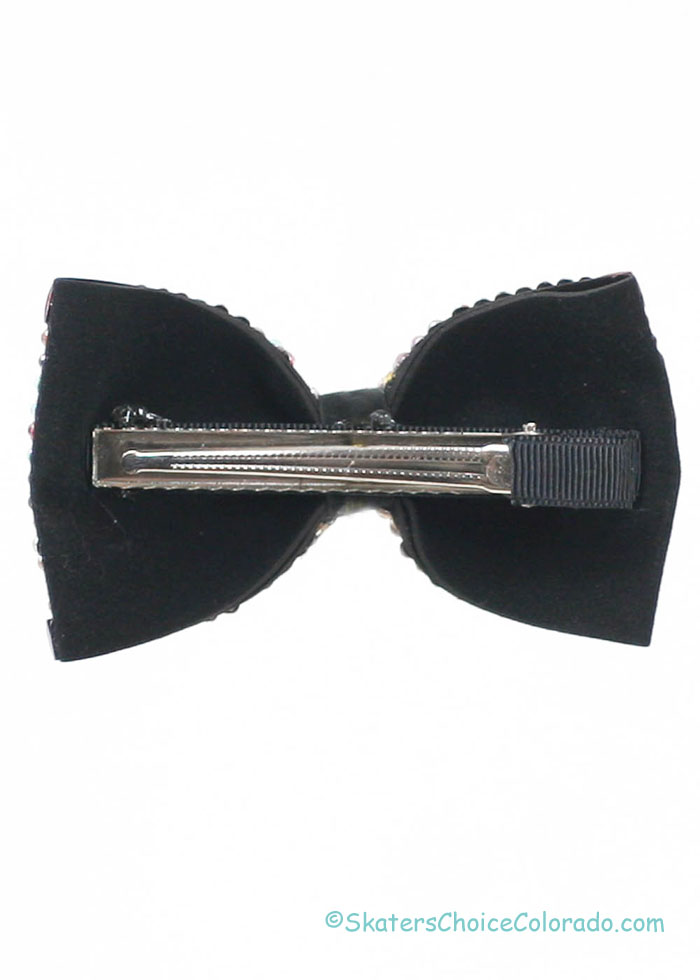 Bow Clip Rhinestone Multi Colored Bow Tie - Click Image to Close