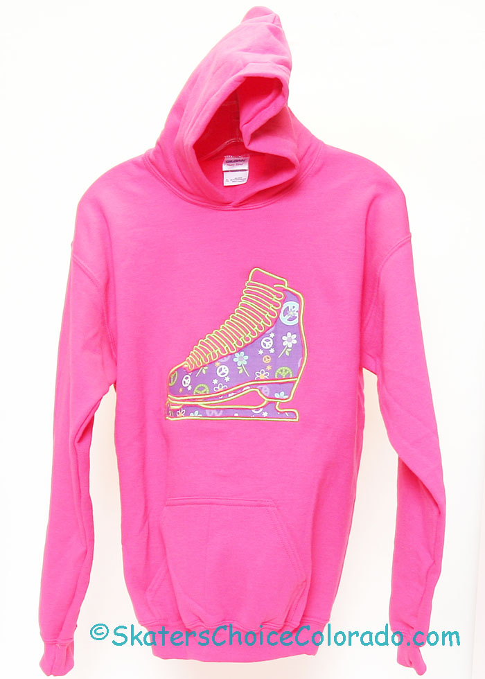 Custom Embroidered Hoodie Pink Purple Skate Front Youth XL - Click Image to Close