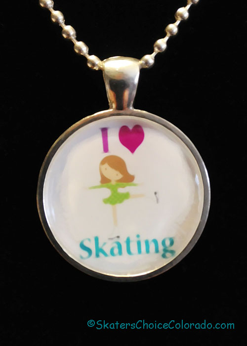 Skater Girl with I Love Skating Necklace Two - Click Image to Close