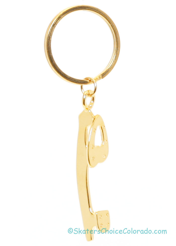 Key Chain Skate Blade Gold - Click Image to Close