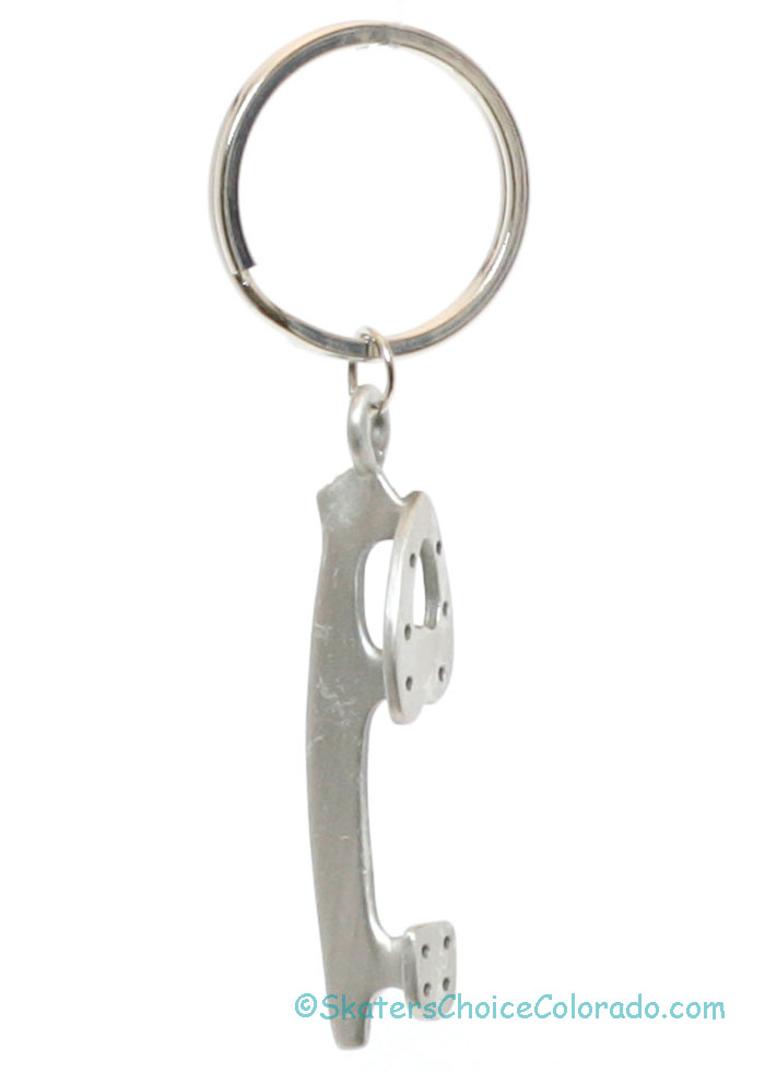 Key Chain Skate Blade Silver - Click Image to Close