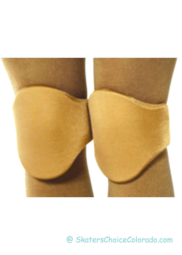 Protective Knee Pads Contoured Rounded Velcro Closure Back Beige - Click Image to Close