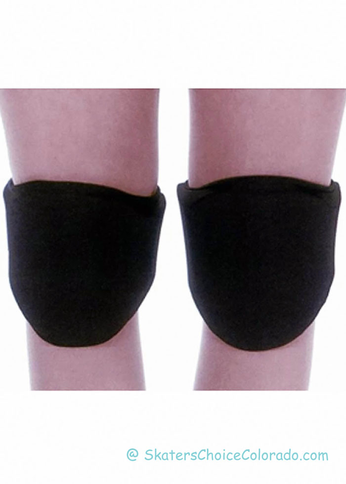 Protective Knee Pads Contoured Rounded Velcro Closure Back Black - Click Image to Close