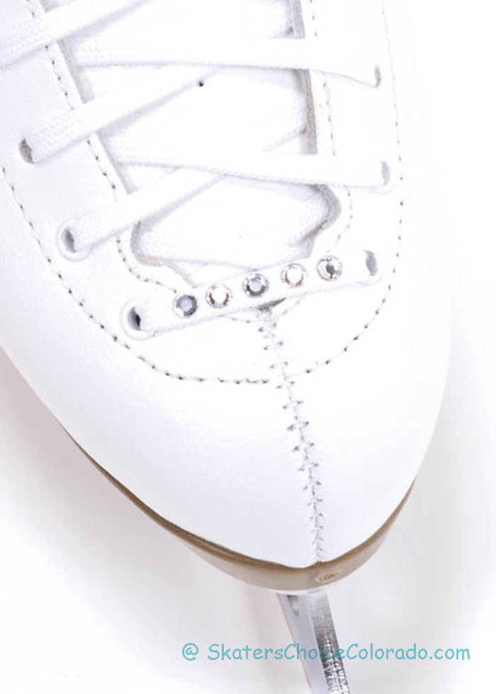 Skate Boot Laces White W Rhinestones - Click Image to Close
