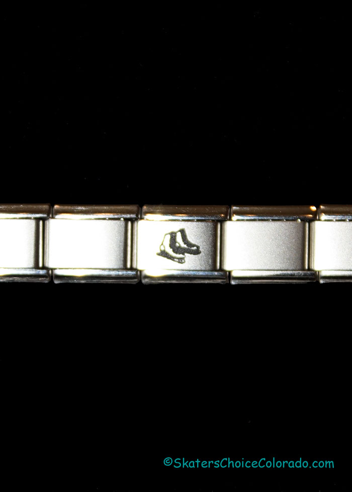 Figure Skating Italian Charm Link Lazer Skates - Click Image to Close
