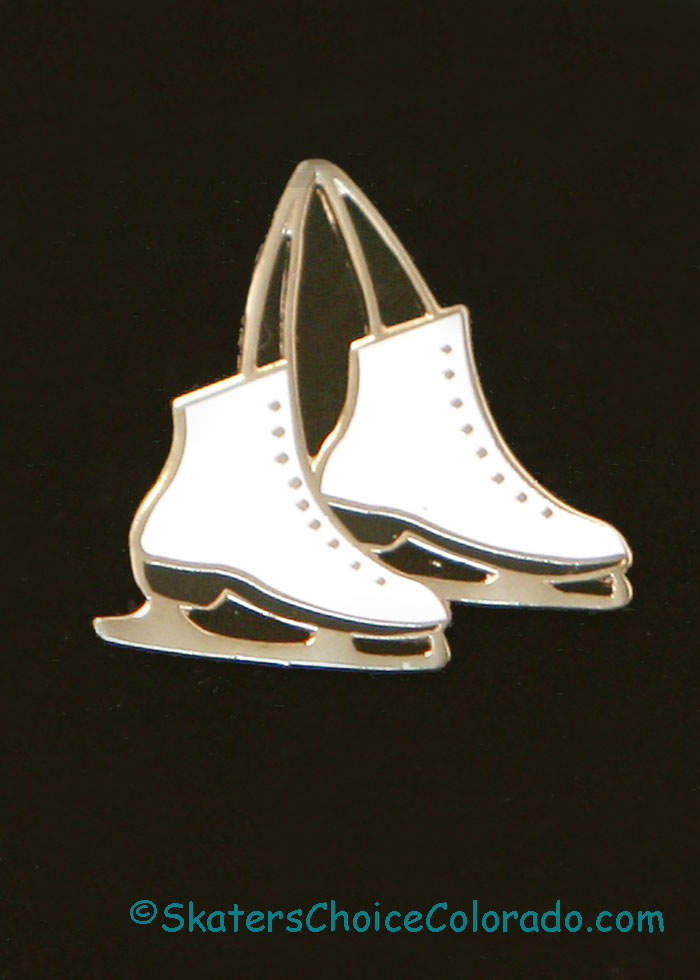 Pin Pair of White Skates - Click Image to Close