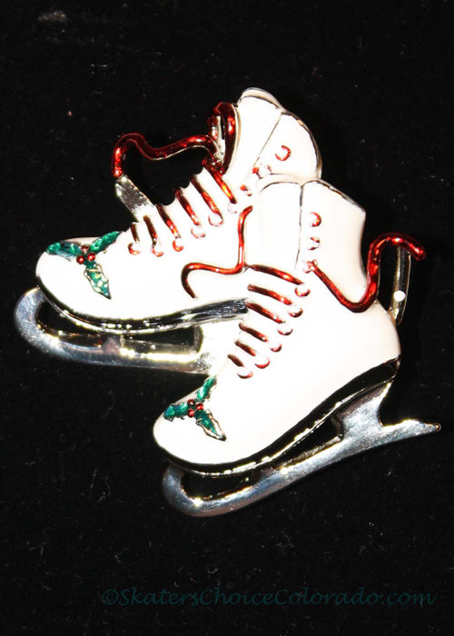 Pin Pair White Skate Boots - Click Image to Close