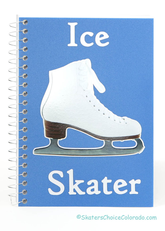 Journal Blue with White Ice Skate "Ice Skater" Appliqué - Click Image to Close