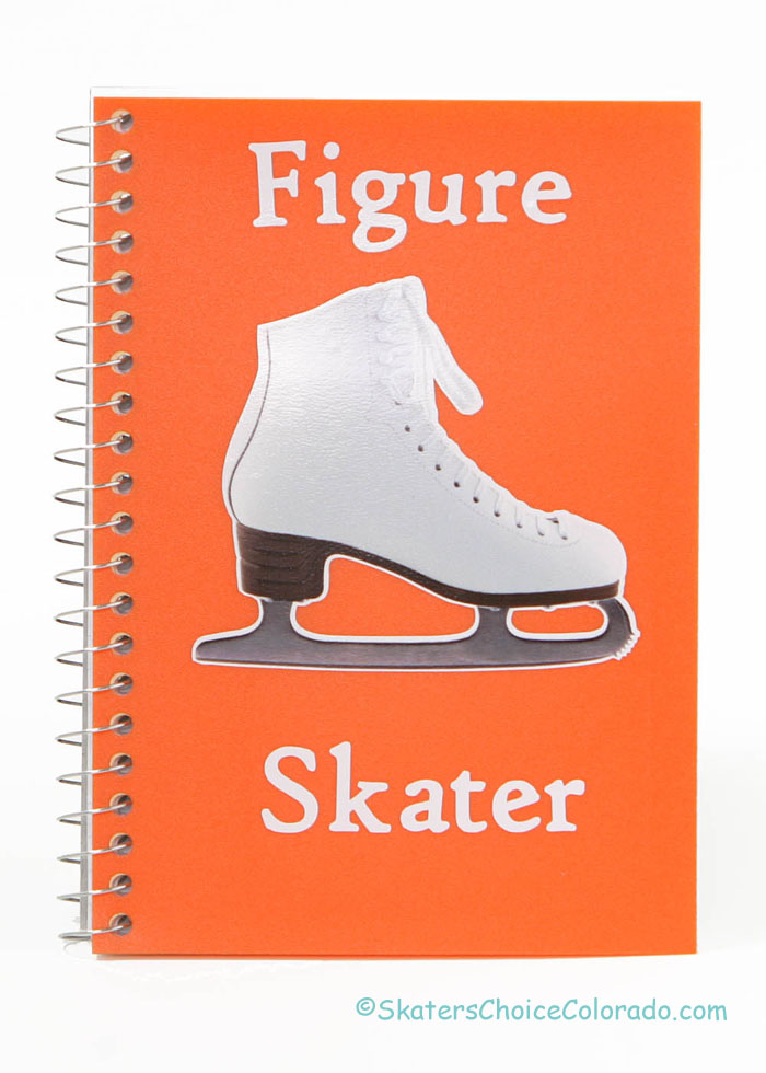 Journal Orange with White Ice Skate "Ice Skater" Appliqué - Click Image to Close