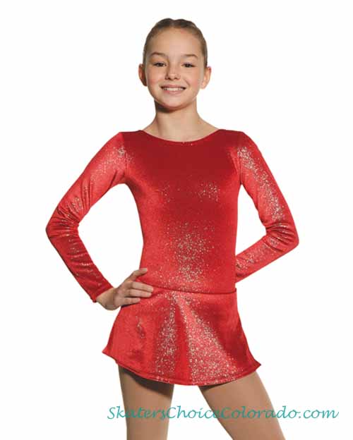 Mondor Red Born to Skate Glitter Velvet Dress Child 8-10 - Click Image to Close