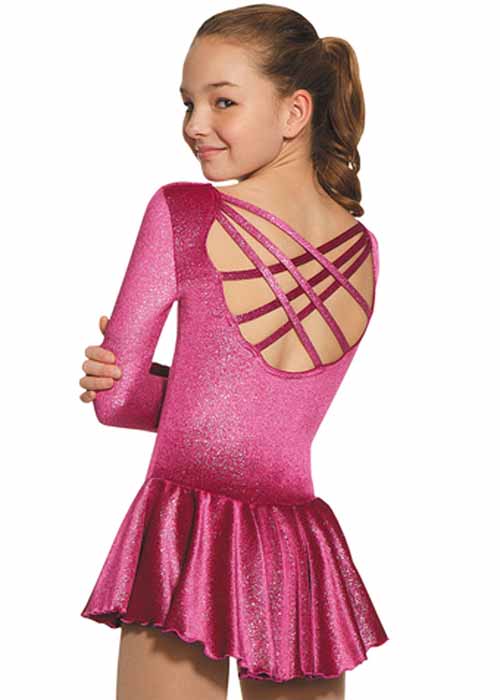 Mondor Rasberry Long Sleeve Glitter Velvet Dress Child S - Click Image to Close