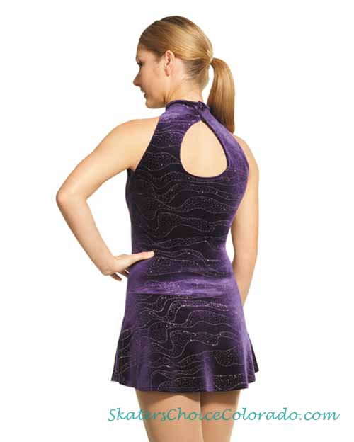 Mondor Sleeveless Velvet Dress Glitter Motif Mock Neck Adult S - Click Image to Close