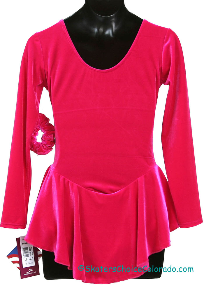 Motionwear Long Sleeve Velour Dress with Scrunchie Child L - Click Image to Close