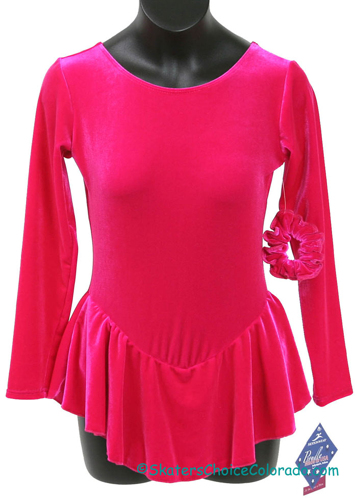 Motionwear Long Sleeve Velour Dress with Scrunchie Child L - Click Image to Close