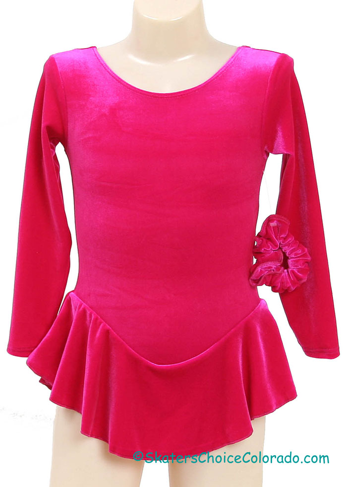 Motionwear Long Sleeve Velour Dress with Scrunchie Child S - Click Image to Close