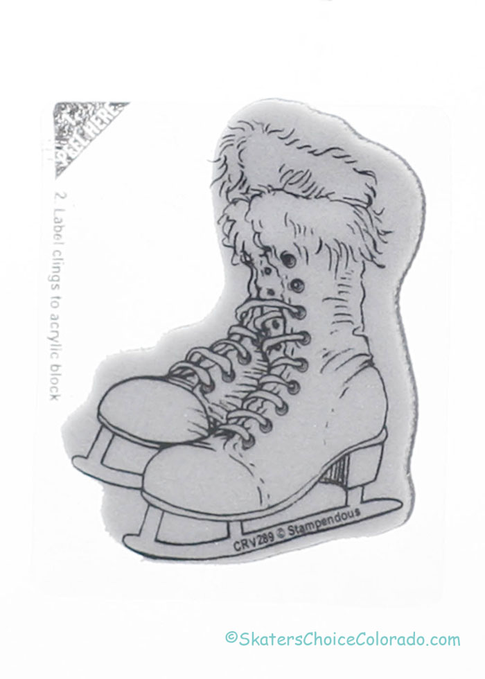 Rubber Stamp Pair of Ice Skates Scrapbooking - Click Image to Close