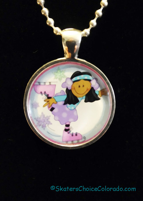 Skater Girl African American Necklace - Click Image to Close